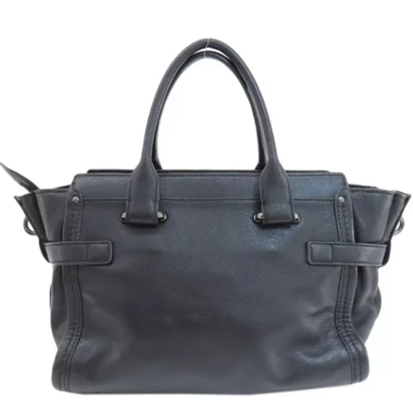 Coach Swagger Black Leather 27 2 Way Leather Handbag W/COA - Picture 2 of 15